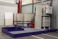 Station de traitement des eaux usées d'un banc de lavage de pneumatiques