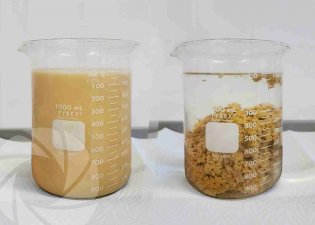 Traitement physico-chimique d'eau de lavage d'outils d'application en menuiserie